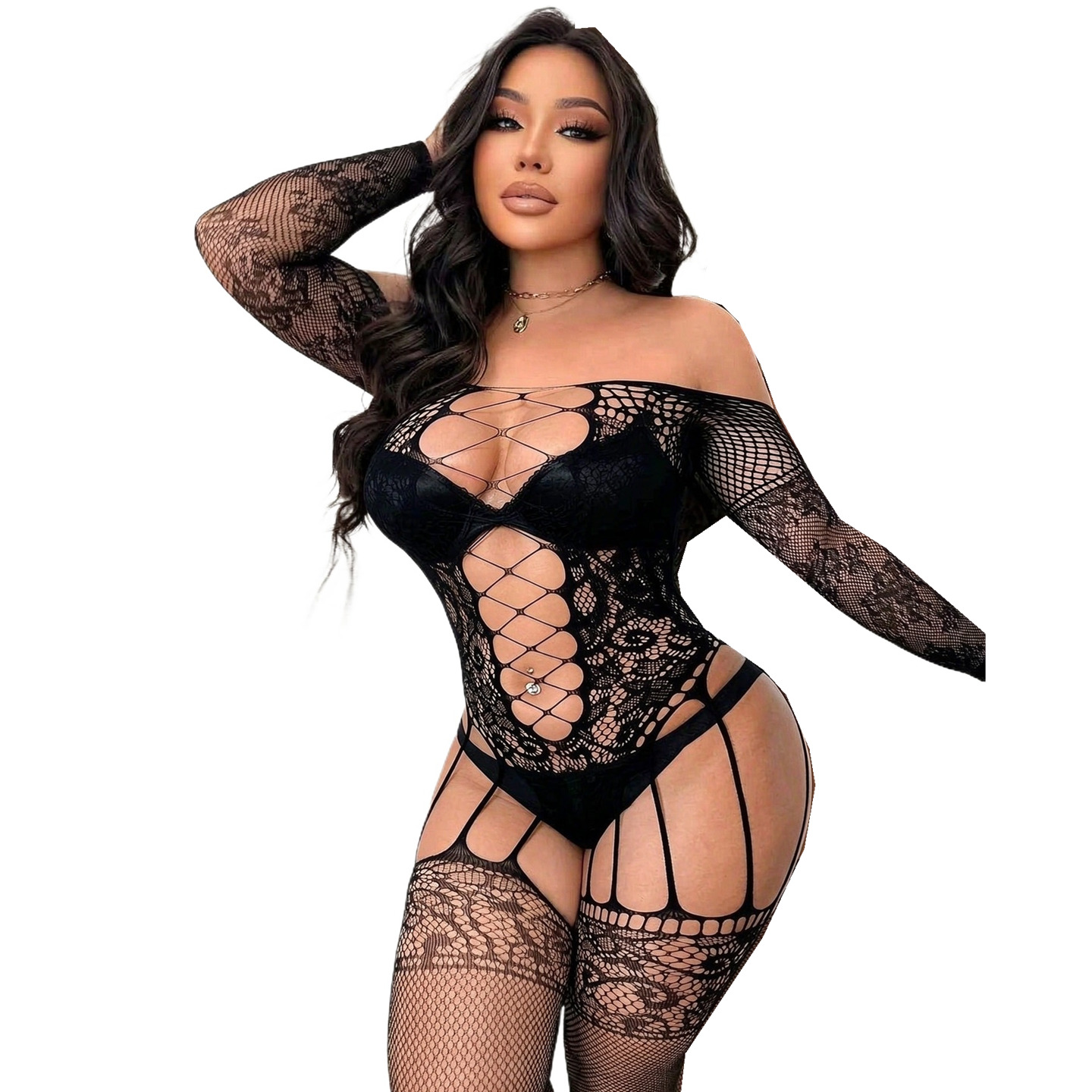 Fishnet Stocking Women - Medias de cuerpo entero de rejilla,
