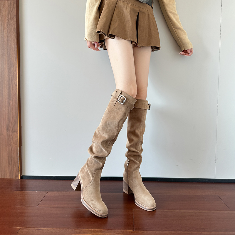 Knee High Sock Women - Botas hasta la rodilla de tacón